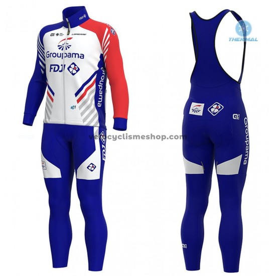 Tenue Maillot M/L + Collant à Bretelles 2020 Groupama–FDJ Hiver Thermal Fleece M001