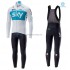 Tenue Maillot M/L + Collant à Bretelles 2018 Team Sky Hiver Thermal Fleece M001
