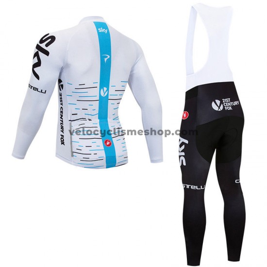 Tenue Maillot M/L + Collant à Bretelles 2018 Team Sky Hiver Thermal Fleece M001