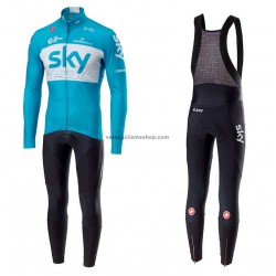 Tenue Maillot M/L + Collant à Bretelles 2018 Team Sky M002