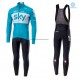 Tenue Maillot M/L + Collant à Bretelles 2018 Team Sky Hiver Thermal Fleece M002