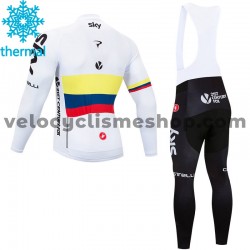 Tenue Maillot M/L + Collant à Bretelles 2018 Team Sky Hiver Thermal Fleece M003