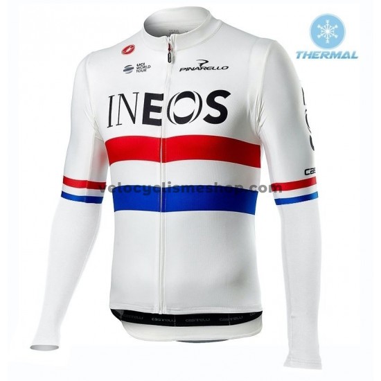 Tenue Maillot M/L + Collant à Bretelles 2019 TEAM INEOS Hiver Thermal Fleece M001