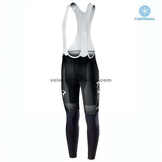 Tenue Maillot M/L + Collant à Bretelles 2019 TEAM INEOS Hiver Thermal Fleece M001