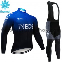 Tenue Maillot M/L + Collant à Bretelles 2019 TEAM INEOS Hiver Thermal Fleece M002