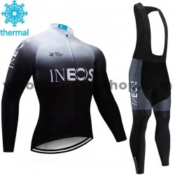 Tenue Maillot M/L + Collant à Bretelles 2019 TEAM INEOS Hiver Thermal Fleece M003