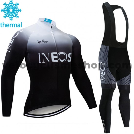 Tenue Maillot M/L + Collant à Bretelles 2019 TEAM INEOS Hiver Thermal Fleece M003