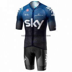 Tenue Maillot + Cuissard à Bretelles 2019 Team Sky M001