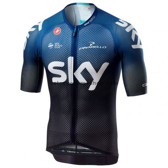 Tenue Maillot + Cuissard à Bretelles 2019 Team Sky M001