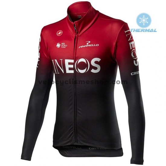 Tenue Maillot M/L + Collant à Bretelles 2020 TEAM INEOS Hiver Thermal Fleece M001
