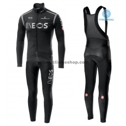 Tenue Maillot M/L + Collant à Bretelles 2020 TEAM INEOS Hiver Thermal Fleece M002