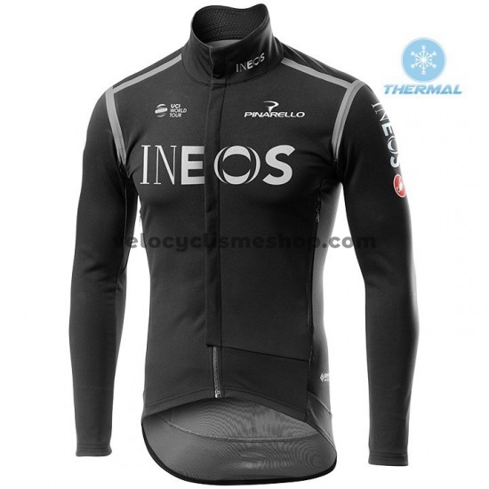 Tenue Maillot M/L + Collant à Bretelles 2020 TEAM INEOS Hiver Thermal Fleece M002