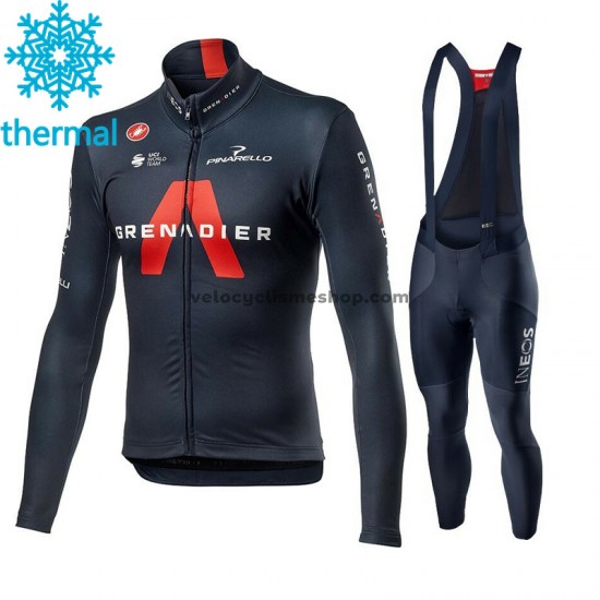 Tenue Maillot M/L + Collant à Bretelles 2021 Ineos Grenadiers Hiver Thermal Fleece M001