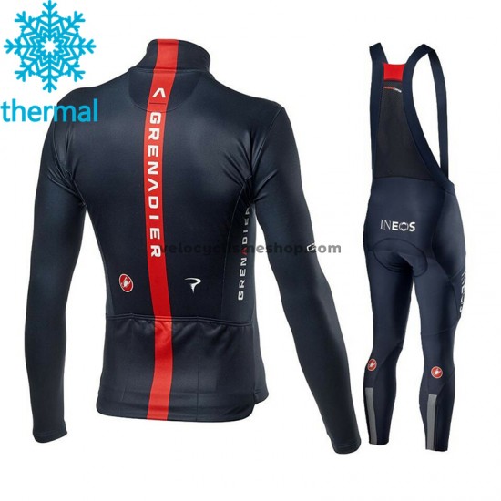 Tenue Maillot M/L + Collant à Bretelles 2021 Ineos Grenadiers Hiver Thermal Fleece M001
