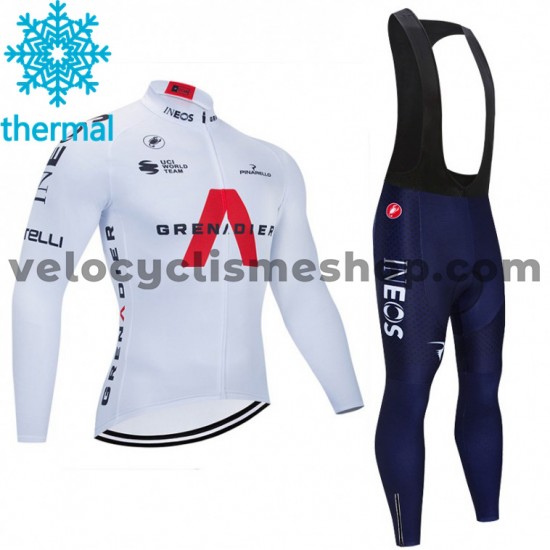 Tenue Maillot M/L + Collant à Bretelles 2021 Ineos Grenadiers Hiver Thermal Fleece M004