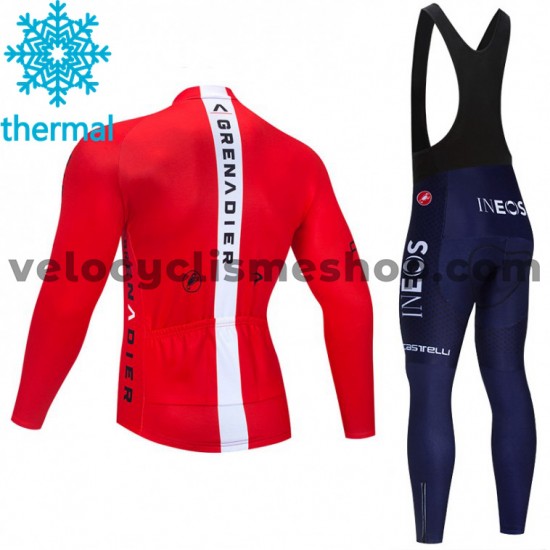 Tenue Maillot M/L + Collant à Bretelles 2021 Ineos Grenadiers Hiver Thermal Fleece M005