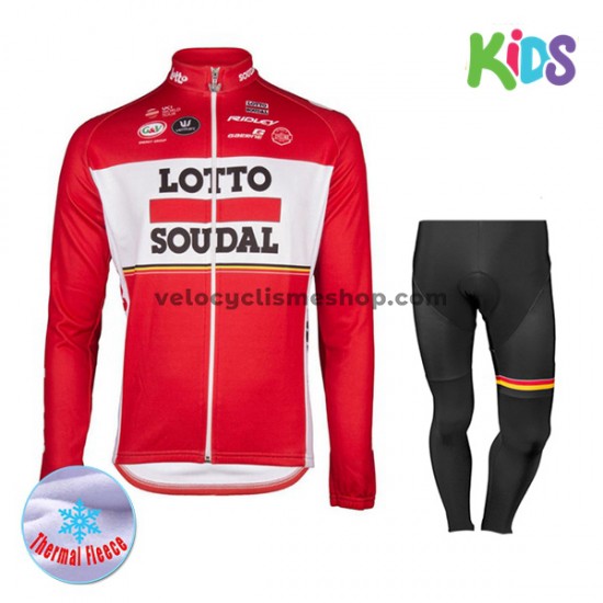 Tenue Maillot M/L + Collant Long 2017 Lotto Soudal Enfant Hiver Thermal Fleece M001