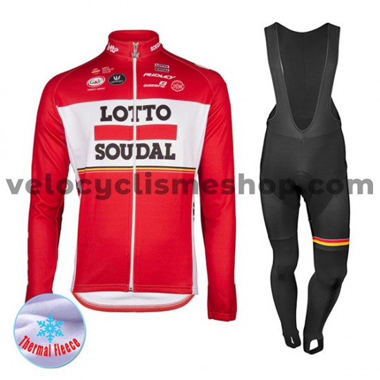 Tenue Maillot M/L + Collant à Bretelles 2017 Lotto Soudal Hiver Thermal Fleece M001