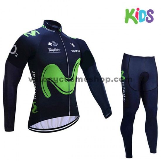 Tenue Maillot M/L + Collant Long 2017 Movistar Team Enfant M001