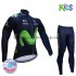 Tenue Maillot M/L + Collant Long 2017 Movistar Team Enfant Hiver Thermal Fleece M001