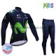 Tenue Maillot M/L + Collant Long 2017 Movistar Team Enfant Hiver Thermal Fleece M001