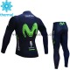 Tenue Maillot M/L + Collant Long 2017 Movistar Team Enfant Hiver Thermal Fleece M001