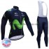 Tenue Maillot M/L + Collant à Bretelles 2017 Movistar Team Hiver Thermal Fleece M001