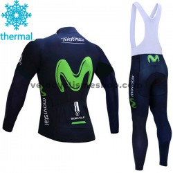 Tenue Maillot M/L + Collant à Bretelles 2017 Movistar Team Hiver Thermal Fleece M001