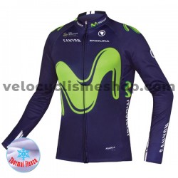 Maillot Cyclisme 2017 Movistar Team Hiver Thermal Fleece M001