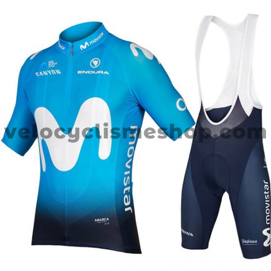 Tenue Maillot + Cuissard à Bretelles 2018 Movistar Team M001