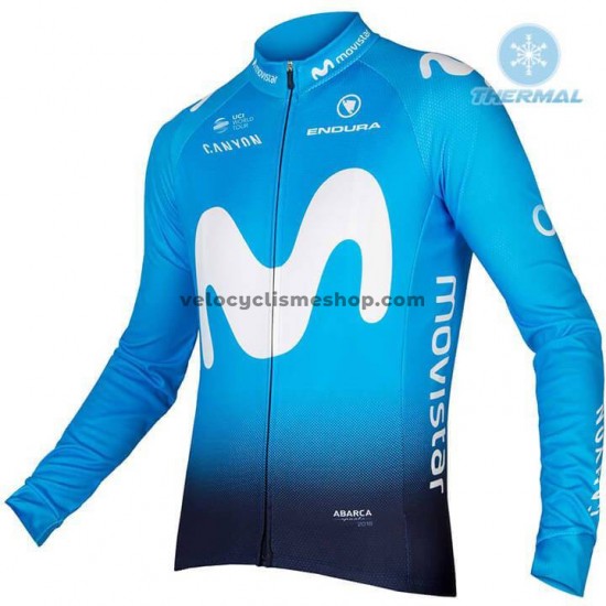 Tenue Maillot M/L + Collant à Bretelles 2018 Movistar Team Hiver Thermal Fleece M001