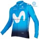 Tenue Maillot M/L + Collant à Bretelles 2018 Movistar Team Hiver Thermal Fleece M001