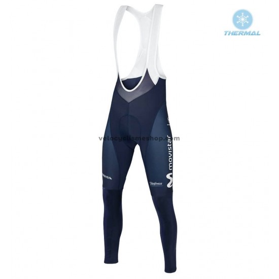 Tenue Maillot M/L + Collant à Bretelles 2018 Movistar Team Hiver Thermal Fleece M001