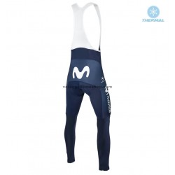 Tenue Maillot M/L + Collant à Bretelles 2018 Movistar Team Hiver Thermal Fleece M001
