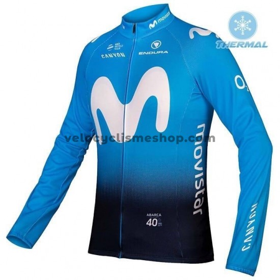 Tenue Maillot M/L + Collant à Bretelles 2019 Movistar Team Hiver Thermal Fleece M001