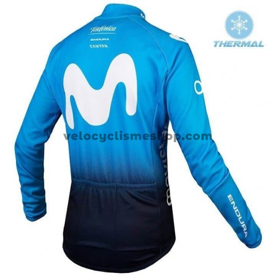 Tenue Maillot M/L + Collant à Bretelles 2019 Movistar Team Hiver Thermal Fleece M001