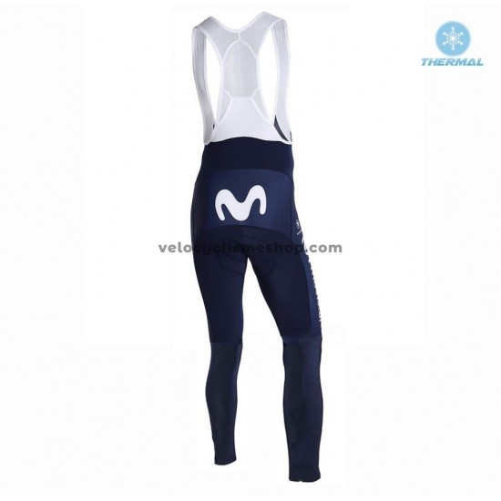 Tenue Maillot M/L + Collant à Bretelles 2019 Movistar Team Hiver Thermal Fleece M001