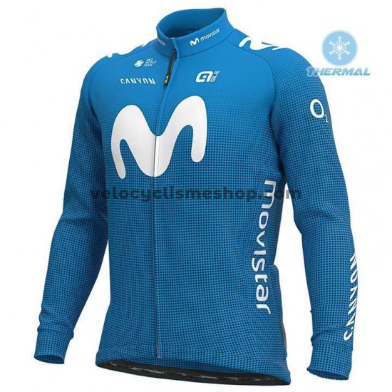 Tenue Maillot M/L + Collant à Bretelles 2020 Movistar Team Hiver Thermal Fleece M001