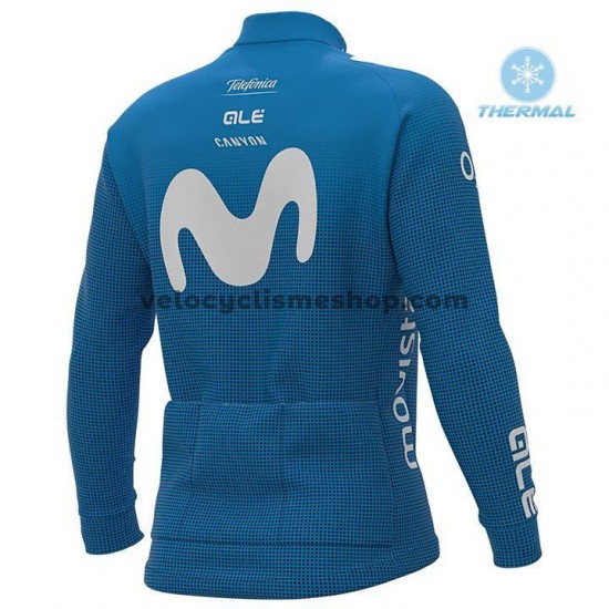 Tenue Maillot M/L + Collant à Bretelles 2020 Movistar Team Hiver Thermal Fleece M001
