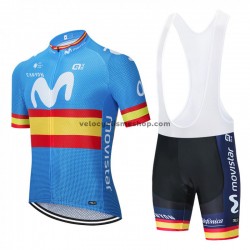 Tenue Maillot + Cuissard à Bretelles 2020 Movistar Team M003