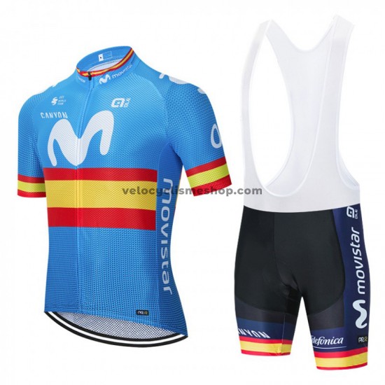 Tenue Maillot + Cuissard à Bretelles 2020 Movistar Team M003