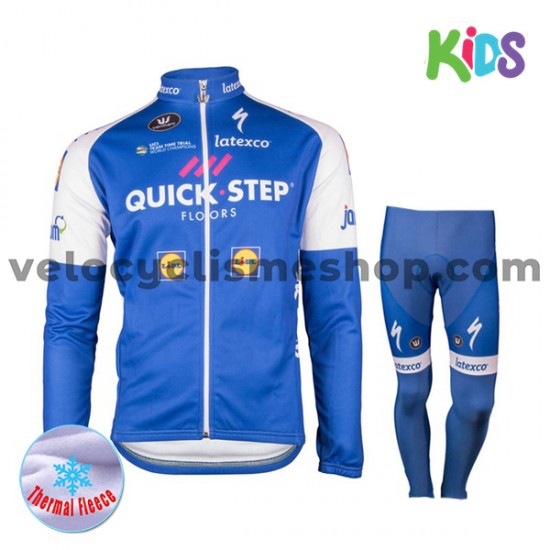 Tenue Maillot M/L + Collant Long 2017 Quick-Step Floors Enfant Hiver Thermal Fleece M001