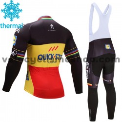 Tenue Maillot M/L + Collant à Bretelles 2017 Quick-Step Floors Hiver Thermal Fleece M002