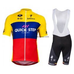 Tenue Maillot + Cuissard à Bretelles 2018 Quick Step M007