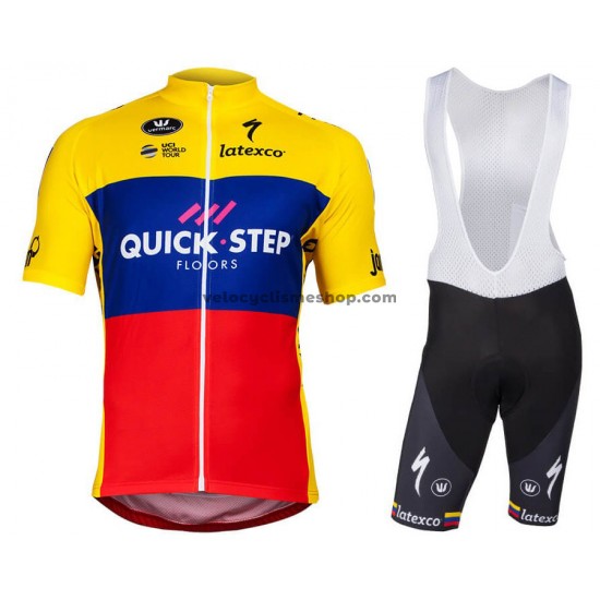 Tenue Maillot + Cuissard à Bretelles 2018 Quick Step M007
