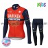 Tenue Maillot M/L + Collant Long 2017 Bahrain Merida Enfant Hiver Thermal Fleece M001