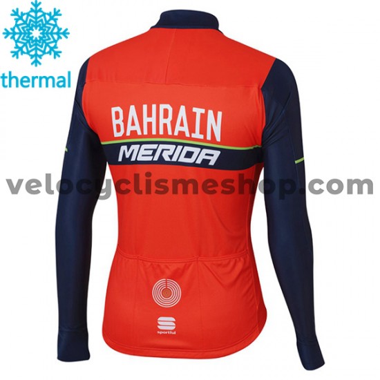 Maillot Cyclisme 2017 Bahrain Merida Hiver Thermal Fleece M001