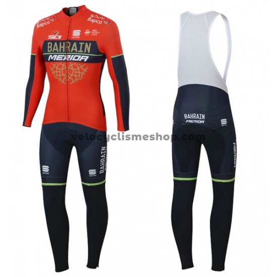 Tenue Maillot M/L + Collant à Bretelles 2018 Bahrain Merida M001