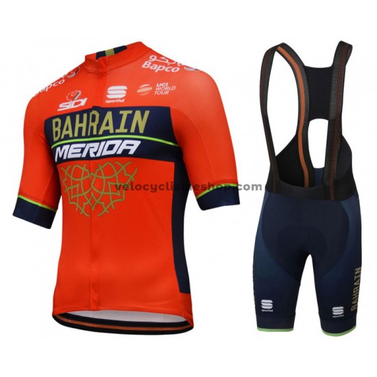 Tenue Maillot + Cuissard à Bretelles 2018 Bahrain Merida M001