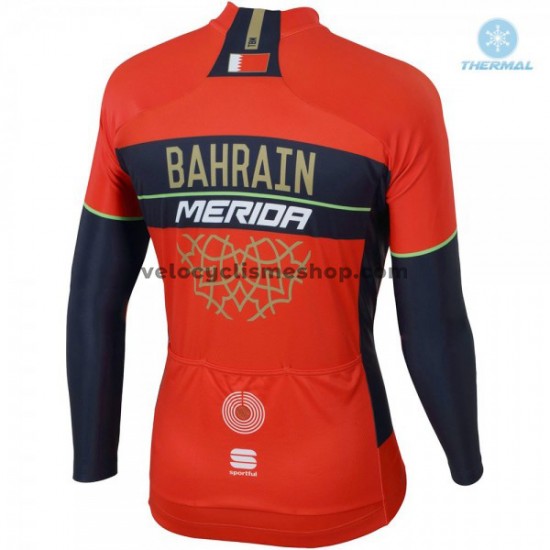 Maillot Cyclisme 2018 Bahrain Merida Hiver Thermal Fleece M001